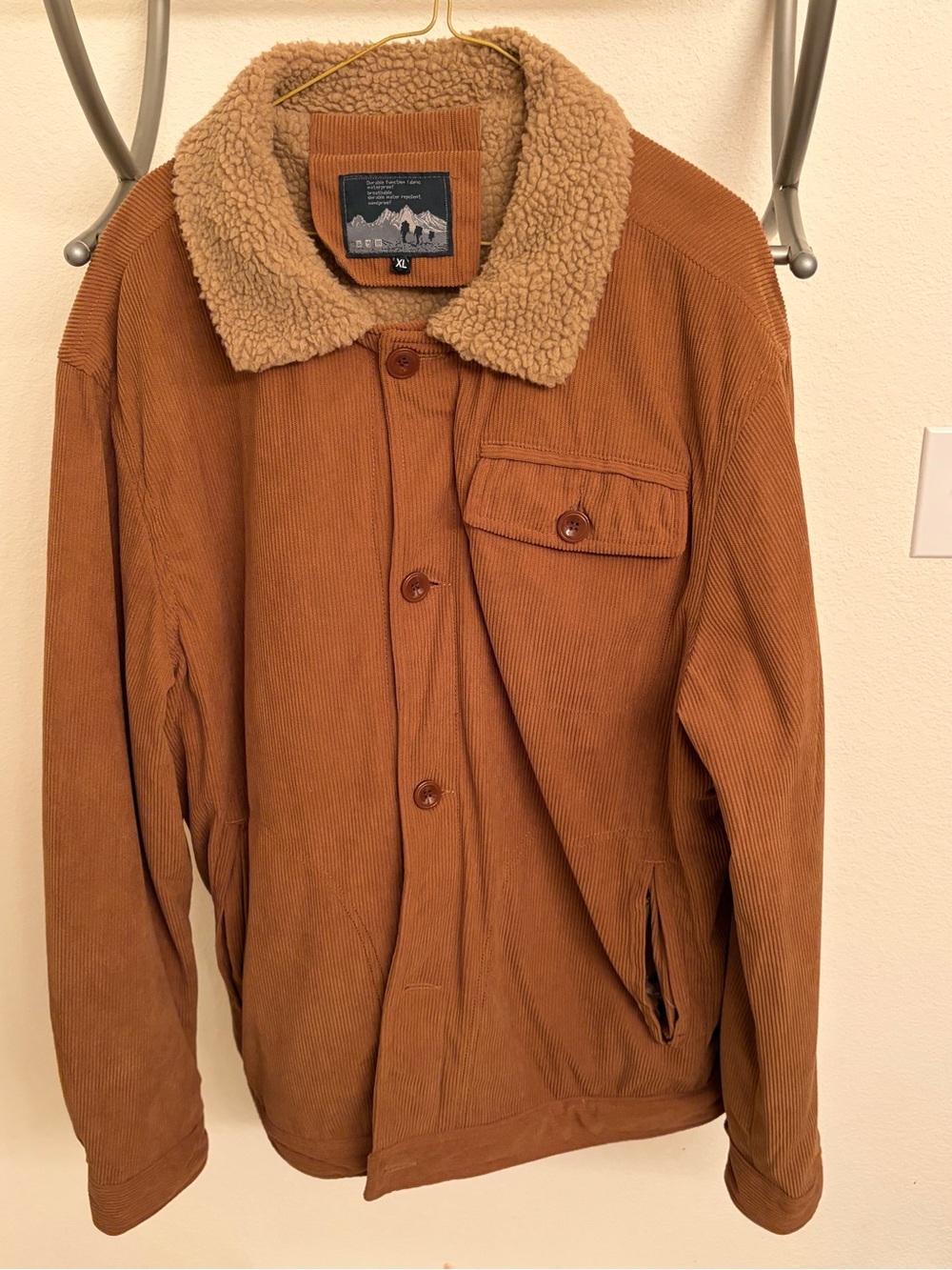 Men's Corduroy Sherpa Collar Field Jacket - Tan